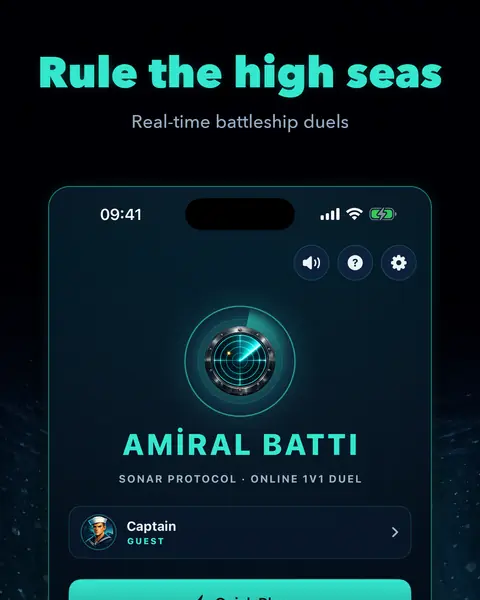 Amiral Battı mağaza görseli: telefon ekranında sonar arayüzü