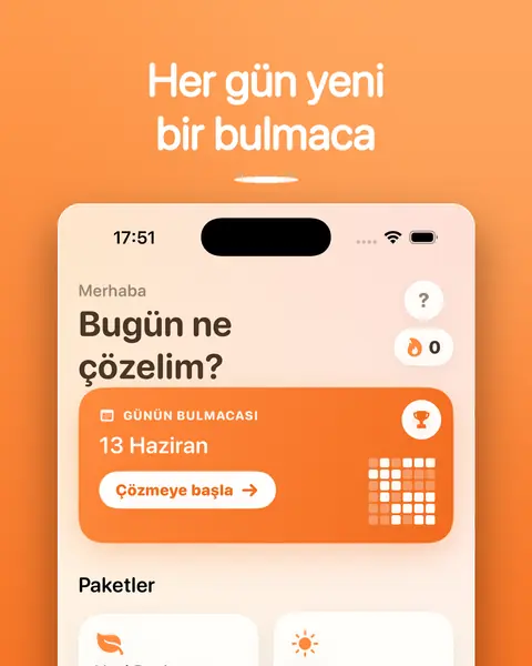 Pixu mağaza görseli: “Her gün yeni bir bulmaca” başlığı altında günün bulmacası ekranı