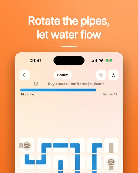 Pixu Pipes mağaza görseli: telefon ekranında boru ızgarası