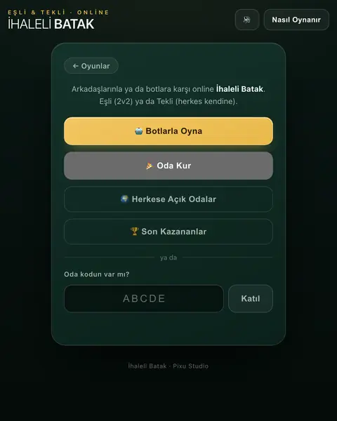 İhaleli Batak lobby on iPhone