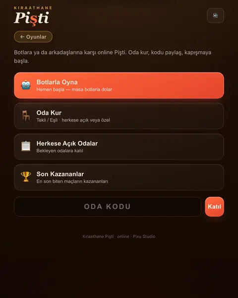 Pişti lobby on iPhone